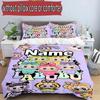 3pcs Duvet Cover Set (1*Duvet Cover + 2*Pillowcase, Without Core), Custom Name Labubu Pattern Bedding Set, Home Bedroom Decor Gift