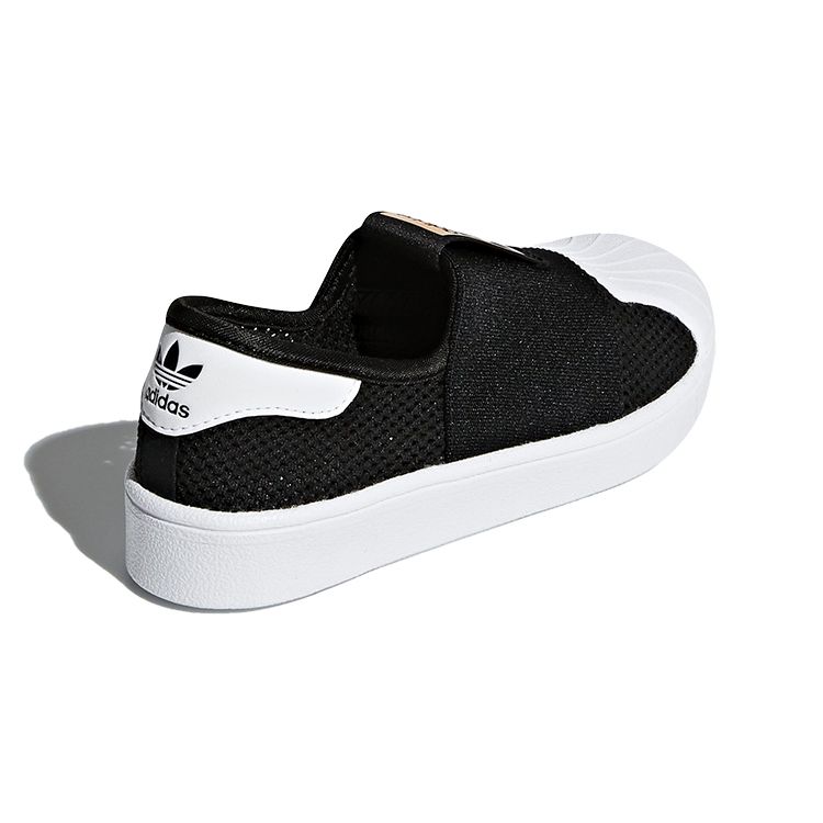 Adidas Originals Superstar Smr 360 C Mesh Comfortable Non-Slip Durable Low-Top Skate Shoes Kids Sneakers Black White Gold DB0924