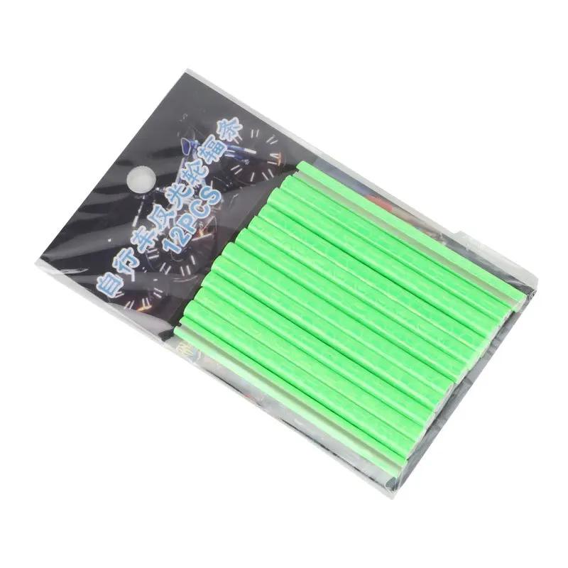 12PCS/Bag Bicycle Wheel Spokes Reflective Sticker Tube Strip Warning Light DIY 7.5cm MTB Cycling Reflector Reflective Safety Kit
