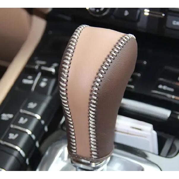 Nappa Leather shift knob cover For Porsche Cayenne 2013 year car cover on the gear shift knob copri pomello cambio gear stick чёрный