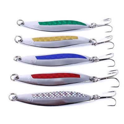 4 Colors Fishing Attractor Spinner, Blades Fishing Spoons, Blades Spinner with Fishing Clevis, Spinner Kit Fishing Lures Fishing Accessories