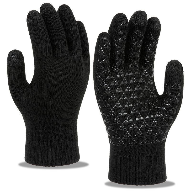 Exclusive Knit Touchscreen Gloves Couples Winter Fleece Lined Thick Warm Anti-Slip Gloves