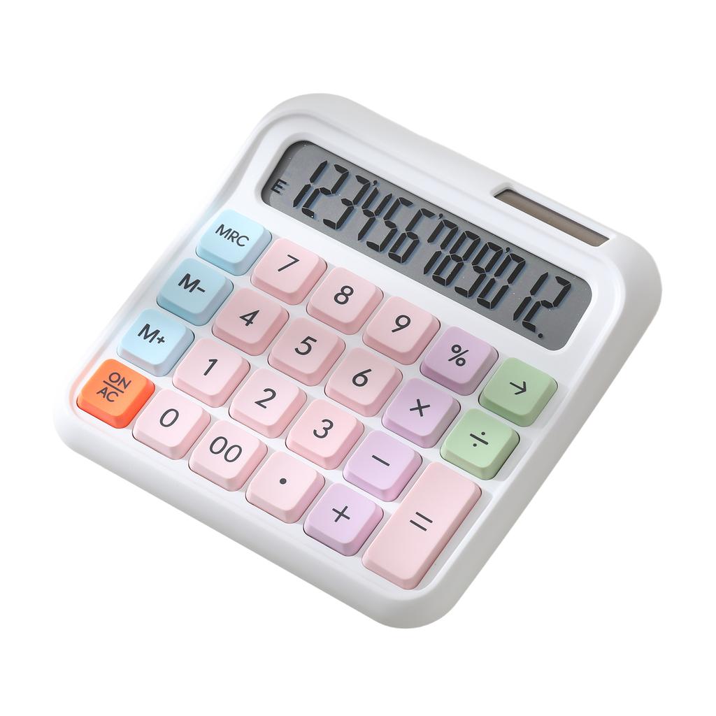Desktop Calculator 12 Digit Large and LCD Display Big Button Calculators Solar Power and Battery Operated Suitable for Office