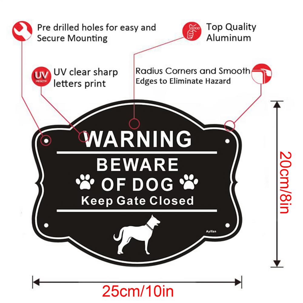 

Dog Signs For Fence 10 X 8 Inch Aluminum Metal Waterproof Home Supplies Home Dog Signs For Property Premises Halloween Grass чорний