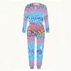 Female Long Sleeve Loose Blouse And Elastic Waist Straight Pants Two Piece Set For Casual Daily Life