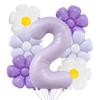 7pcs Matte Finish Daisy Balloon Number Wedding Decor Birthday Party Decoration Aluminum Foil Balloon Baby Shower Decorations