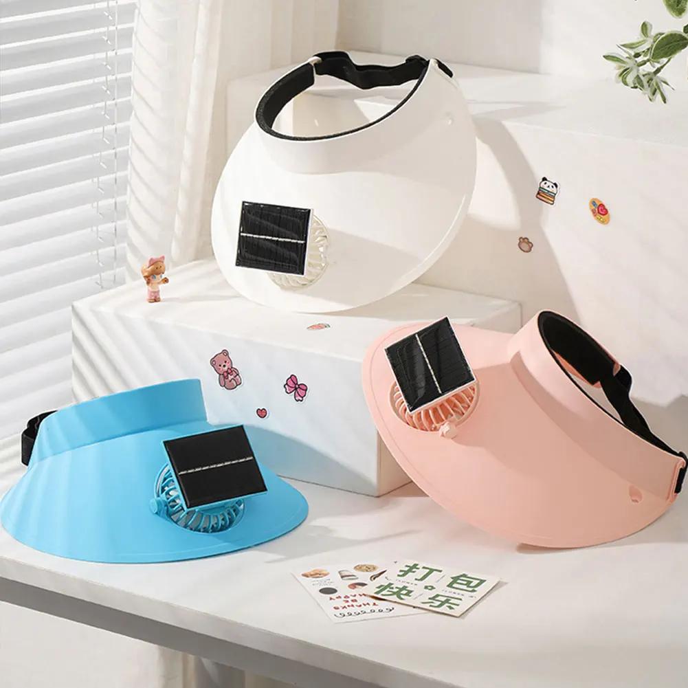 Sun Visor Hat with Fan Solar & USB Charging Sun Protection Hat Breathable Summer Cooling Fan Hat for Outdoor Camping Fishing