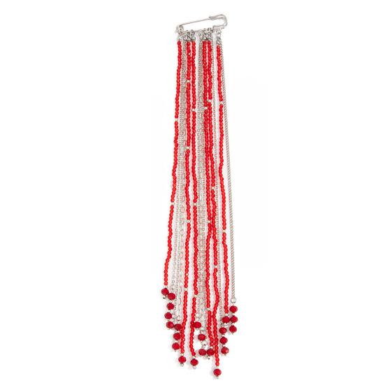 Beaded Tassel Pin Brooch Boho Chain Tassel Brooch Retro Dangle Brooch