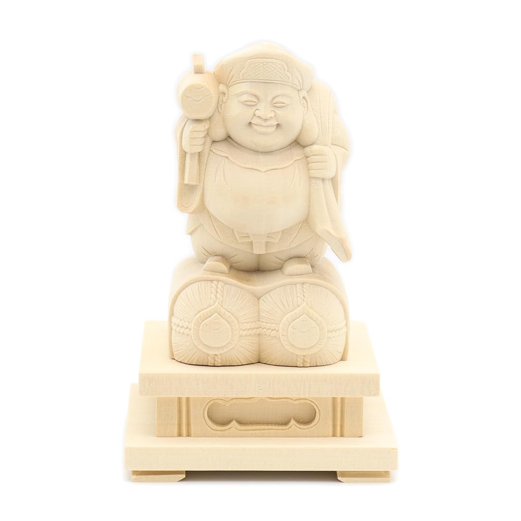

special Buddha statue Cypress wood Daikokuten standing statue height width depth Tawara square pedestal 13670 Kurita s [Various Tenjin] (total approx.