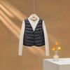 New light down vest women's V-neck slim-fitting short inner vest white duck down warm knitted splicing