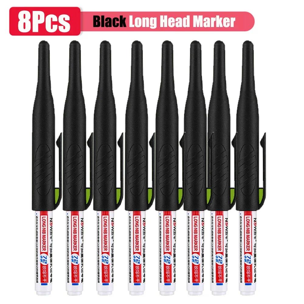 32mm 1-16pcs Long Head Markers Pen Multi-purpose Woodworking Tile Decoration Deep Hole Marker Pens Red/Black/Blue/Green Ink