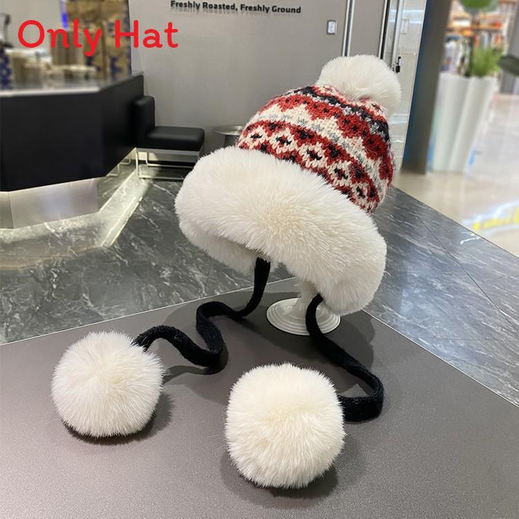 Traditional Style Knitted Hat For Women With Ear Protection And Neck Guard For Winter Cold Weather