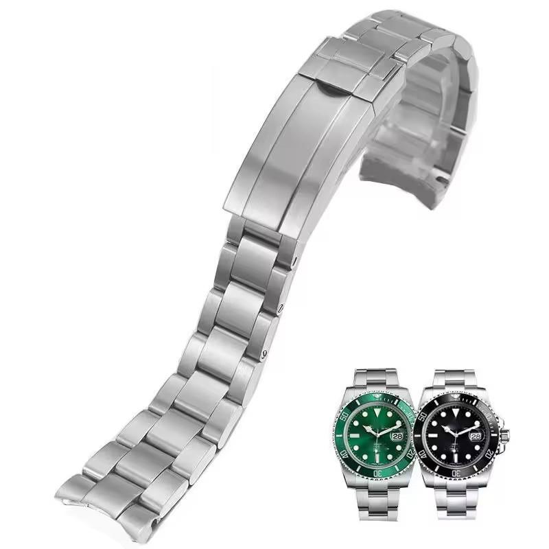Watch Band For Rolex Daytona Submariner Watch Strap NH35 NH36 Glide Lock Clasp 904L Solid Stainless Steel Bracelet 20MM 21MM