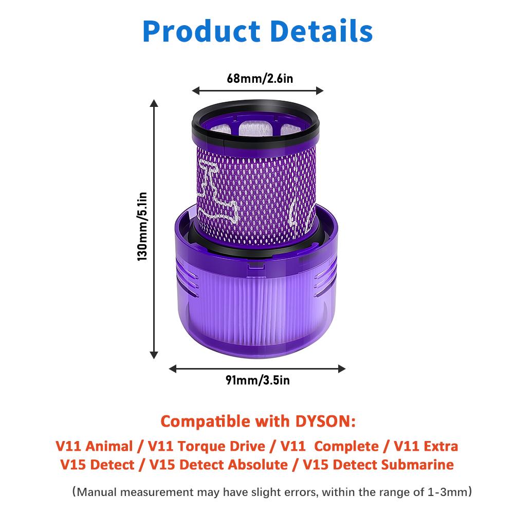 HEPA Filter Brush Head For Dyson Vacuum Cleaner Parts For Dyson V6 V7 V8 V11 V11slim V11 V11 V11 DC Series Handle Roller Brush