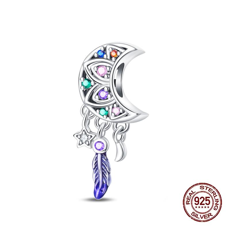 925 Sterling Copper Classical Lotus Charms Beads Fit Pandach 925 Original Bracelets DIY Romantic Valentine's Day Zircon Gifts