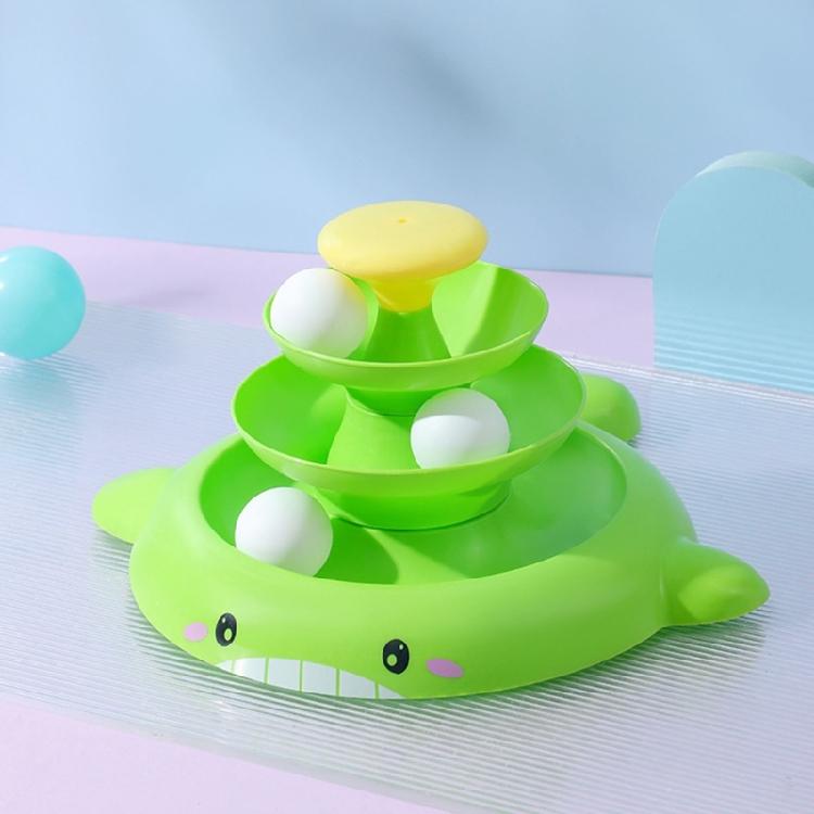 Interactive Cat Toy 3 Level Tower Turntable Ball Track Toy with 3pcs Ball