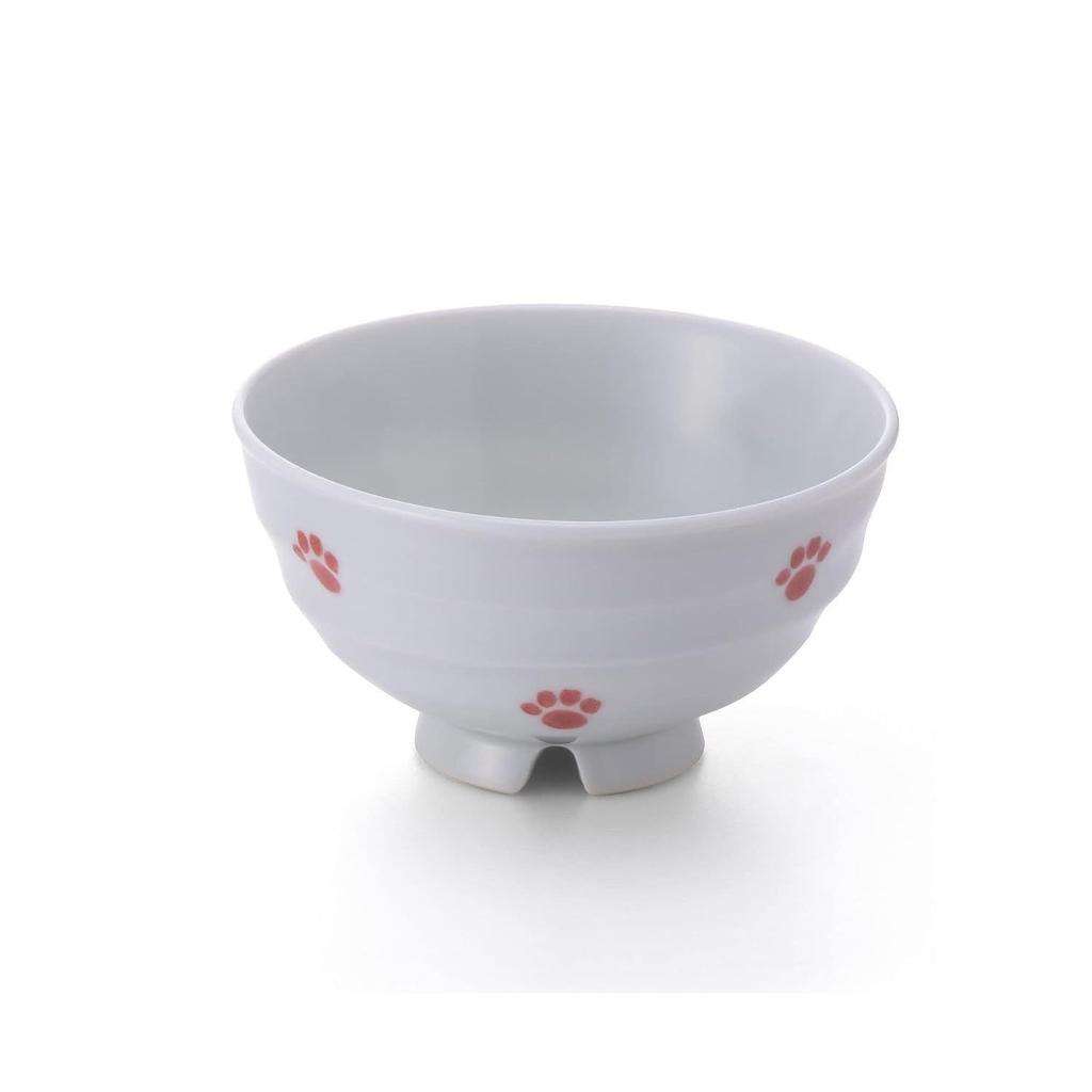 Nishinippon Toki Arita-yaki Footprint Cat Draining Rice Bowl Red 1 piece Tableware Drainage Cute