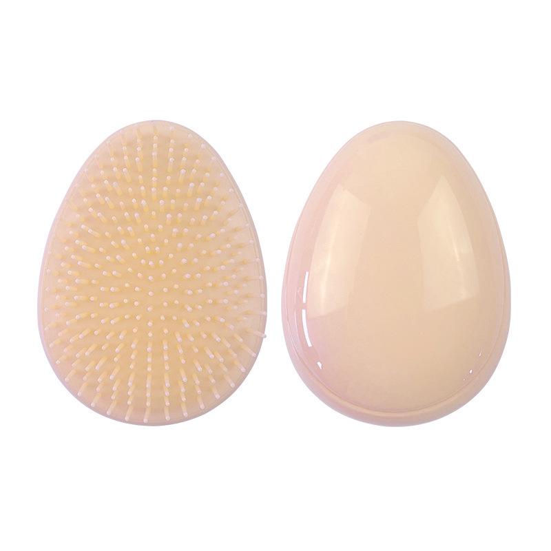 Portable Egg-Shaped Hair Smoothing Comb - Versatile for Wet & Dry Use, Cushion Design, Ideal for Kids