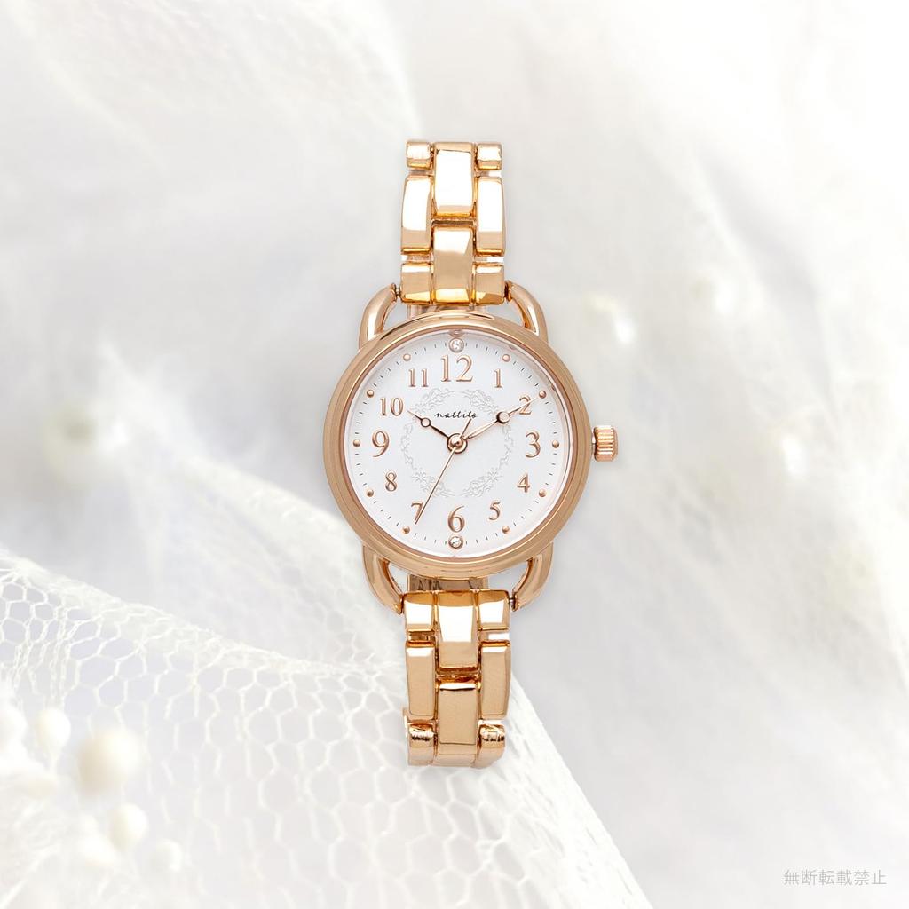 Fieldwork Women's Analog Watch, 5 ATM Water Resistant, Metal Band, Pink Gold, White, WP Aqua, ASS173P-3