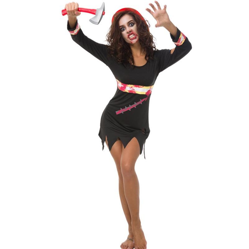 New Firefighter Game Uniform Female Pirate Costume Halloween Party Cosplay