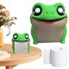 Söt groda toalettpappershållare Interaktiv groda vändbar servettförvaringsställ Tecknad badrumsorganisatör för hemkök