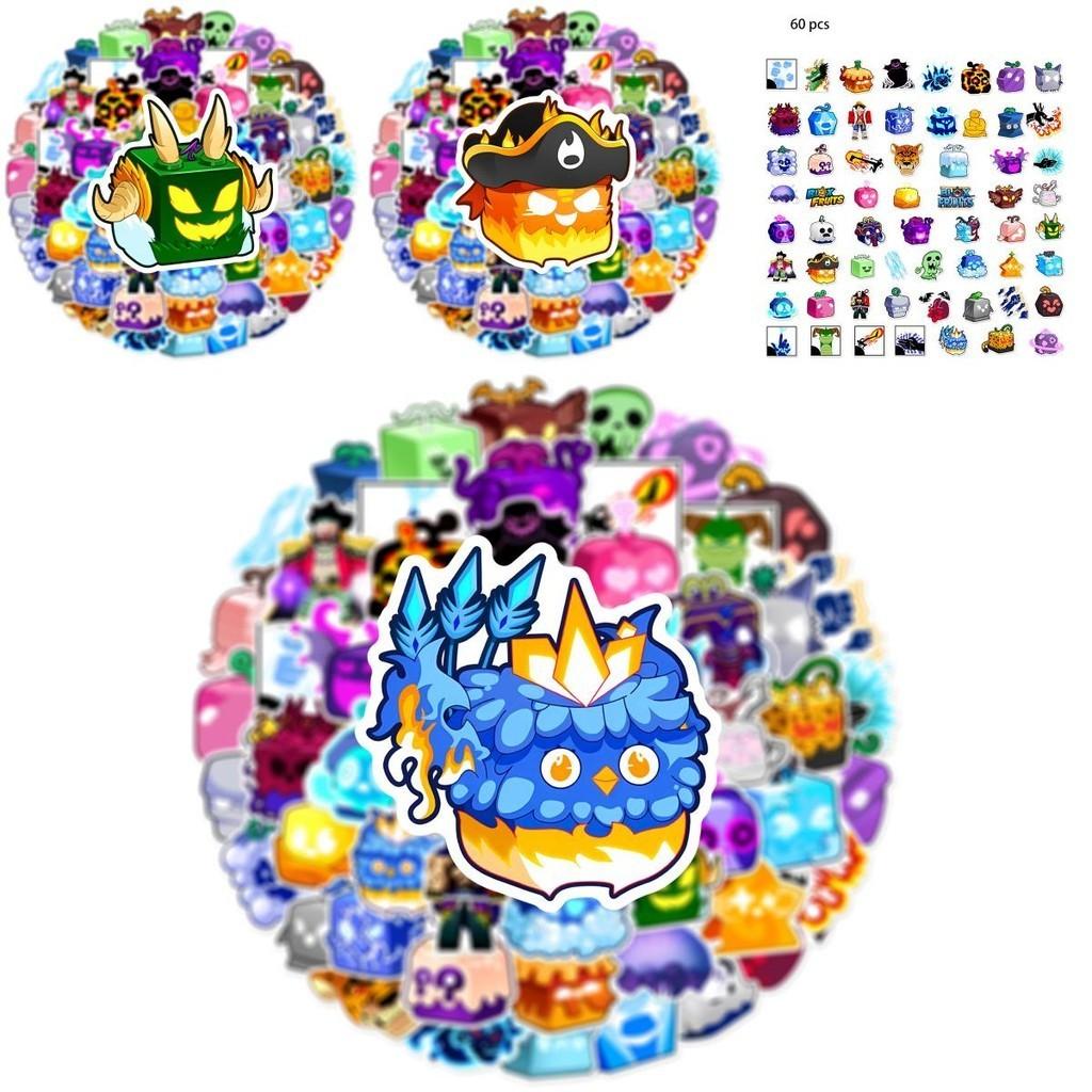 Colorful And Waterproof 60 Pcs Blox Fruits Stickers For Outdoor Use