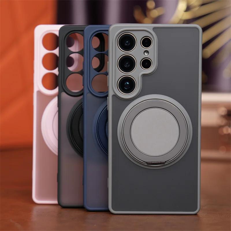 Stand Holder Magnetic Phone Case For Samsung Galaxy S26 S25 S24 S23 FE Plus Ultra A56 A36 A55 A52 A35 A34 A33 A32 A26 A24 Cover