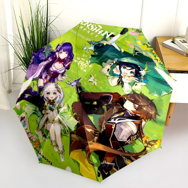 Genshin Impact Artbook Nature Folding Umbrella Travel 8 Paraphenoid Bones Umbrella Umbrella Three Folds