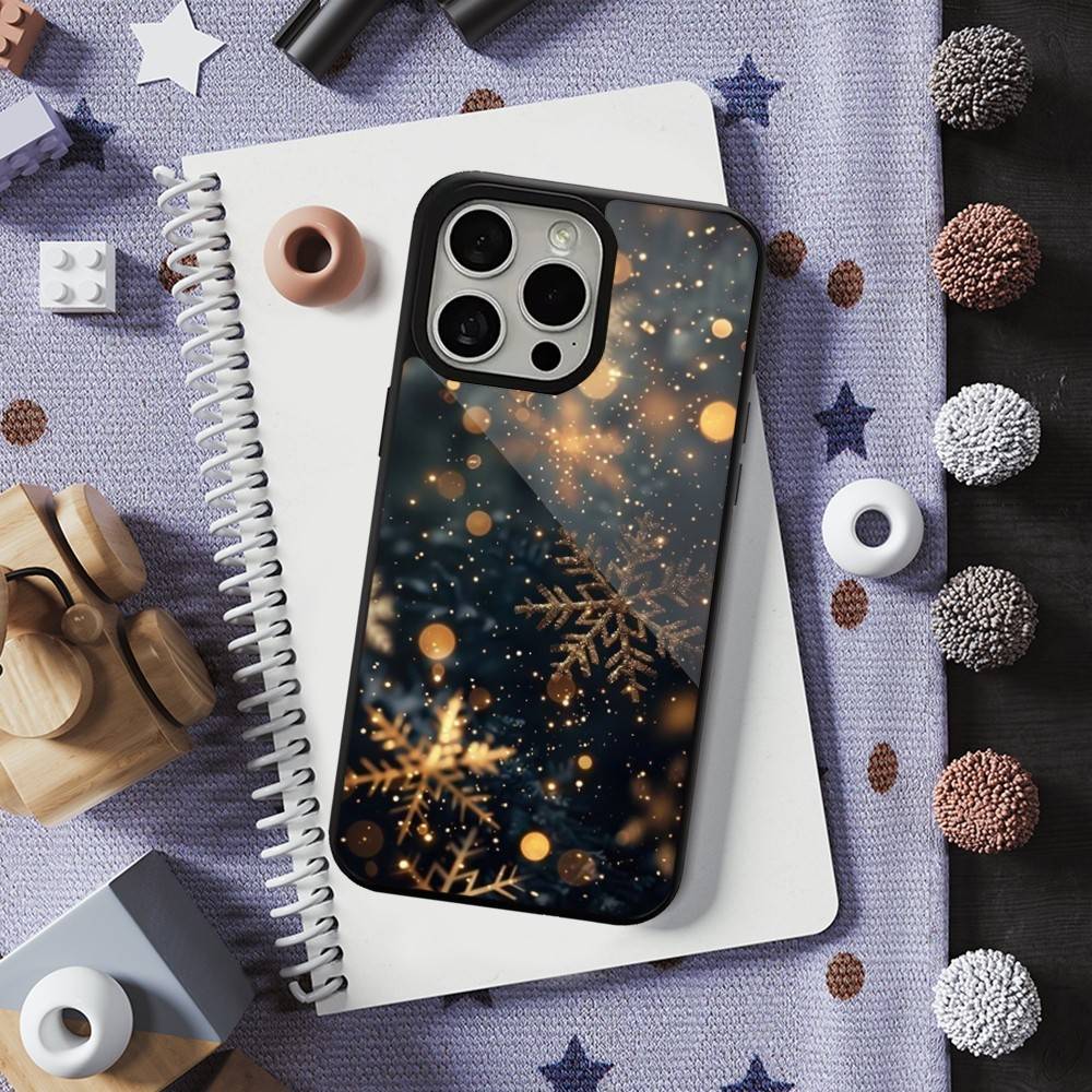 Snowflakes Art Christmas For iPhone 12,14,11,15,13,16,17,For Magsafe,Plus,Mini, Pro,Max,Magnetic Wireless Charging Case