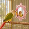 Bird Mirror Toy With Bell Chew Beads Parrot Cage Accessories Beak Grinding Boredom Relief Interactive Toy