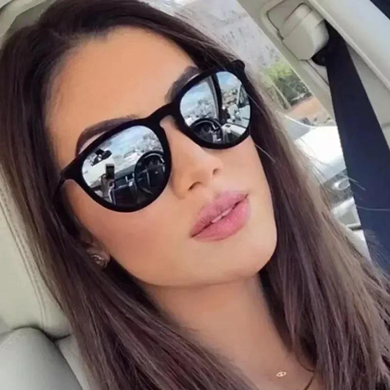 Brand Designer Round Cat Eye Sunglasses Women Men Retro Shades Male Sun Glasses Mirror Vintage Fashion Driving