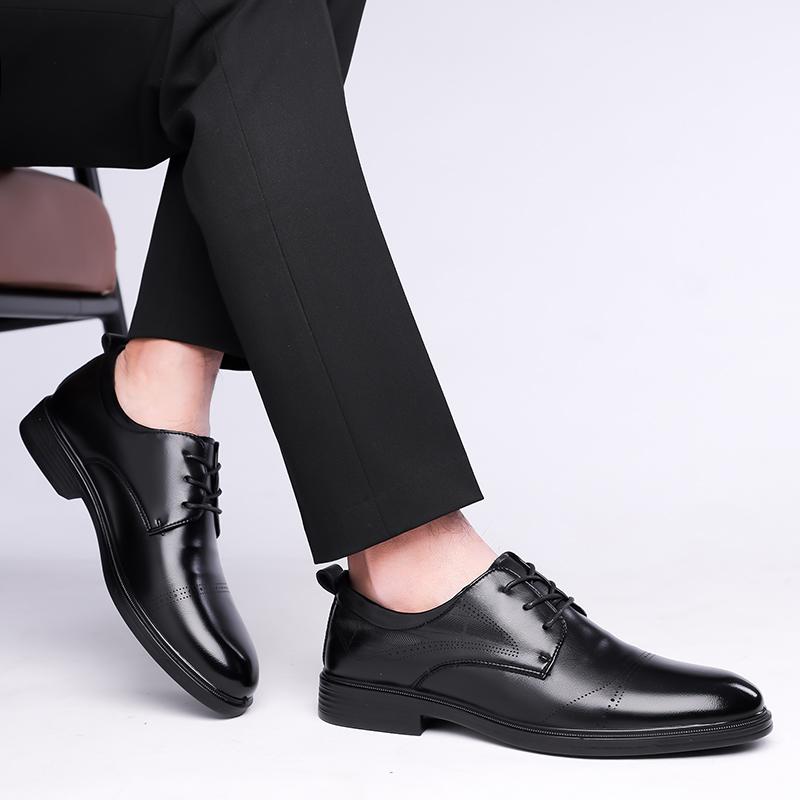 Luxury Brand Male Dress Flats New Classic Men Oxfords Shoes Men Lace-Up Business Shoes All-match Male Casual Leather Footwear