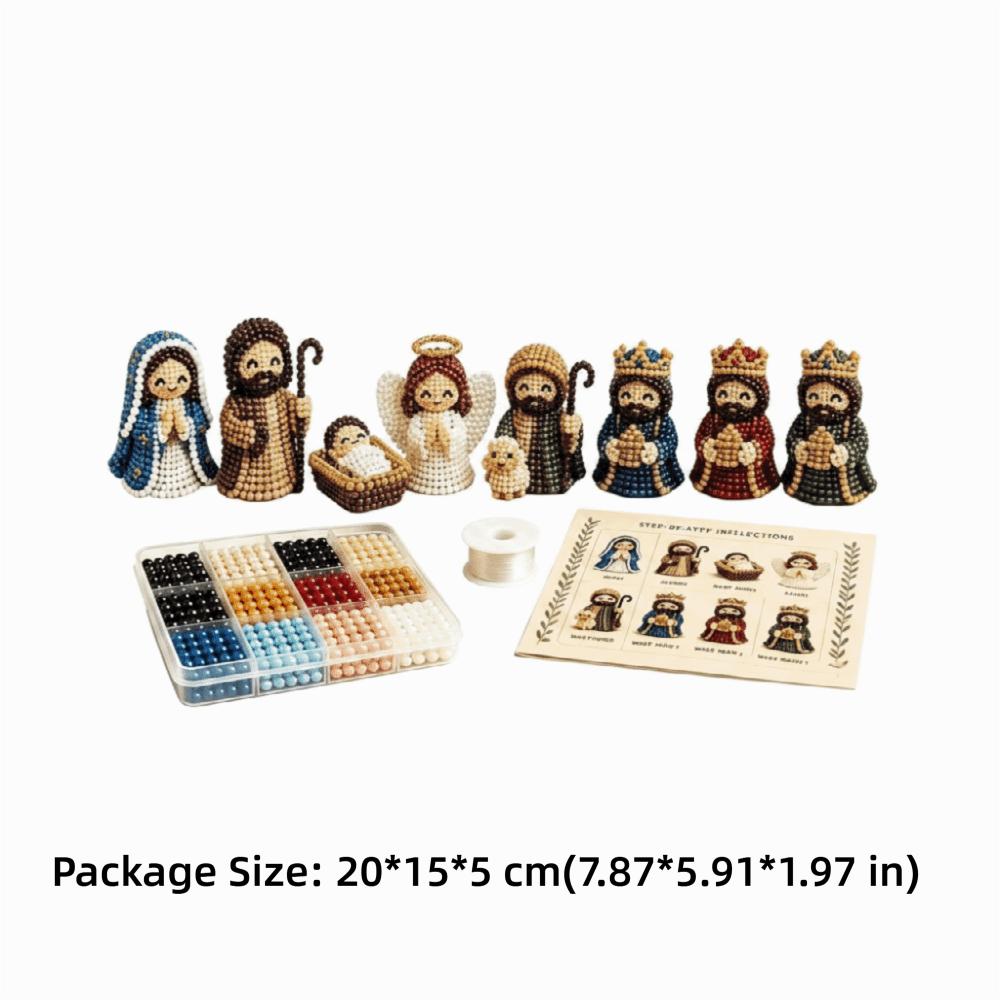 Handmade Nativity Beaded Figures Craft Kit Beaded Nativity Collection Kit To Pass The Time