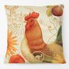 Hand Painting Country Rooster Hen Poster Cushion Covers Retro Vintage Farm Chicken Fresh Eggs Print Pillow Case
