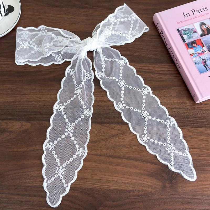 Sweet Sen Style White Lace Long Hair with Butterfly Tie Hair Rope Vigorous Girl Braid Versatile Hair Braiding Magic Weapon