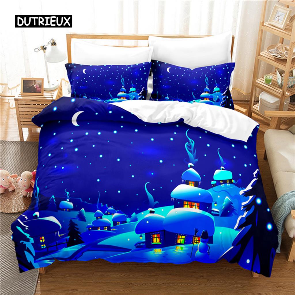 Christmas Atmosphere  Bedding Set Duvet Cover Set 3d Bedding Digital Printing Bed Linen Queen Size Bedding Set Fashion Design