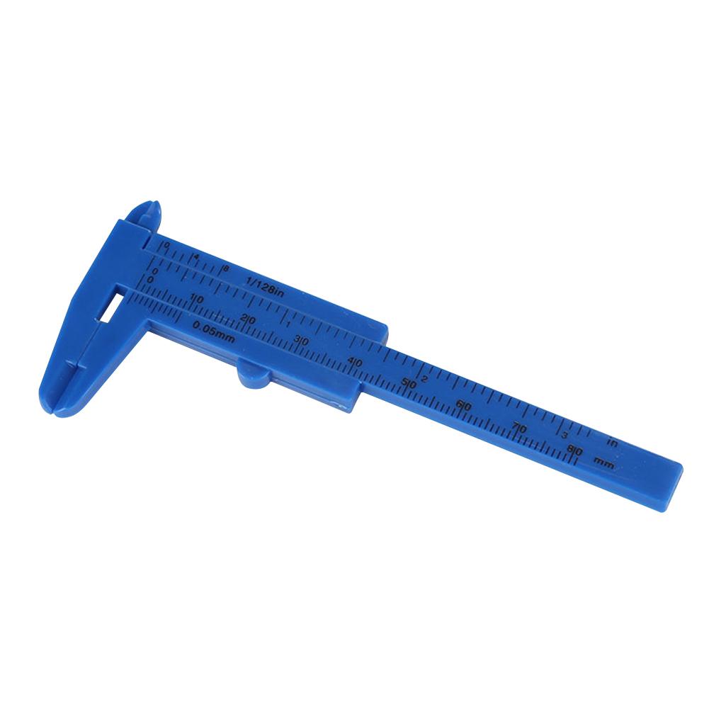 80mm Mini Plastic Double Scale Vernier Caliper Micrometer Diameter Measure Tool синий