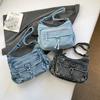Retro Denim Tote Bag Women's Casual Shoulder Bag