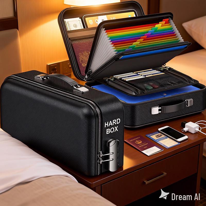 Portable Waterproof Fireproof Hard Shell Document Storage Box