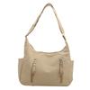 Trendy Retro Japanese Canvas Crossbody Bag Elegant Black Beige And Khaki Colors For Everyday Use