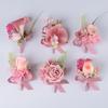 Pink Wedding Corsage Set: Groom, Bride, Groomsmen, Bridesmaids & Children Boutonniere