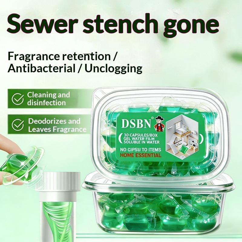 Odor Removal Sewer Cleaner Scented Gel Airs Freshener For Sinks Drains Gel Water Film Soluble In Water For Kitchen For Bathroom