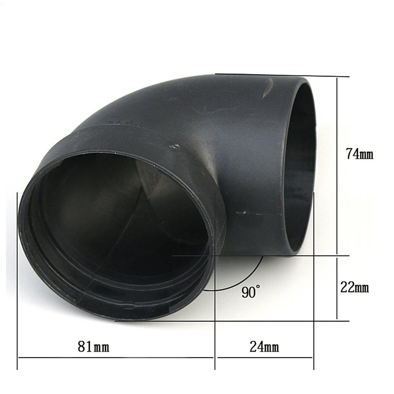 75mm Parking Heater Warm Air Ducting Pipe Elbow Outlet Connector Black Plastic Car Heater Replacement Accessories