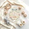 Marqueurs de jalons mensuels pour bébé en bois non toxique, nœud rose, style floral, accessoires adorables pour photos de nouveau-né pour album souvenir
