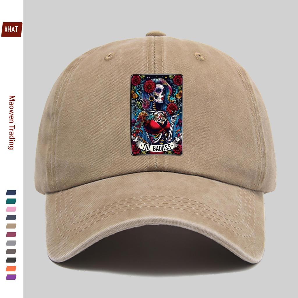 Pc Rose Skull Pattern Print Baseball Cap with Floral Print Design Decorative Hat Comfortable and Lightweight Headwear Adjust