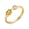 Ring - LUXENTER - Fholie - 925 Sterling Silver - Brilliant Zirconia - 18 Carat Gold