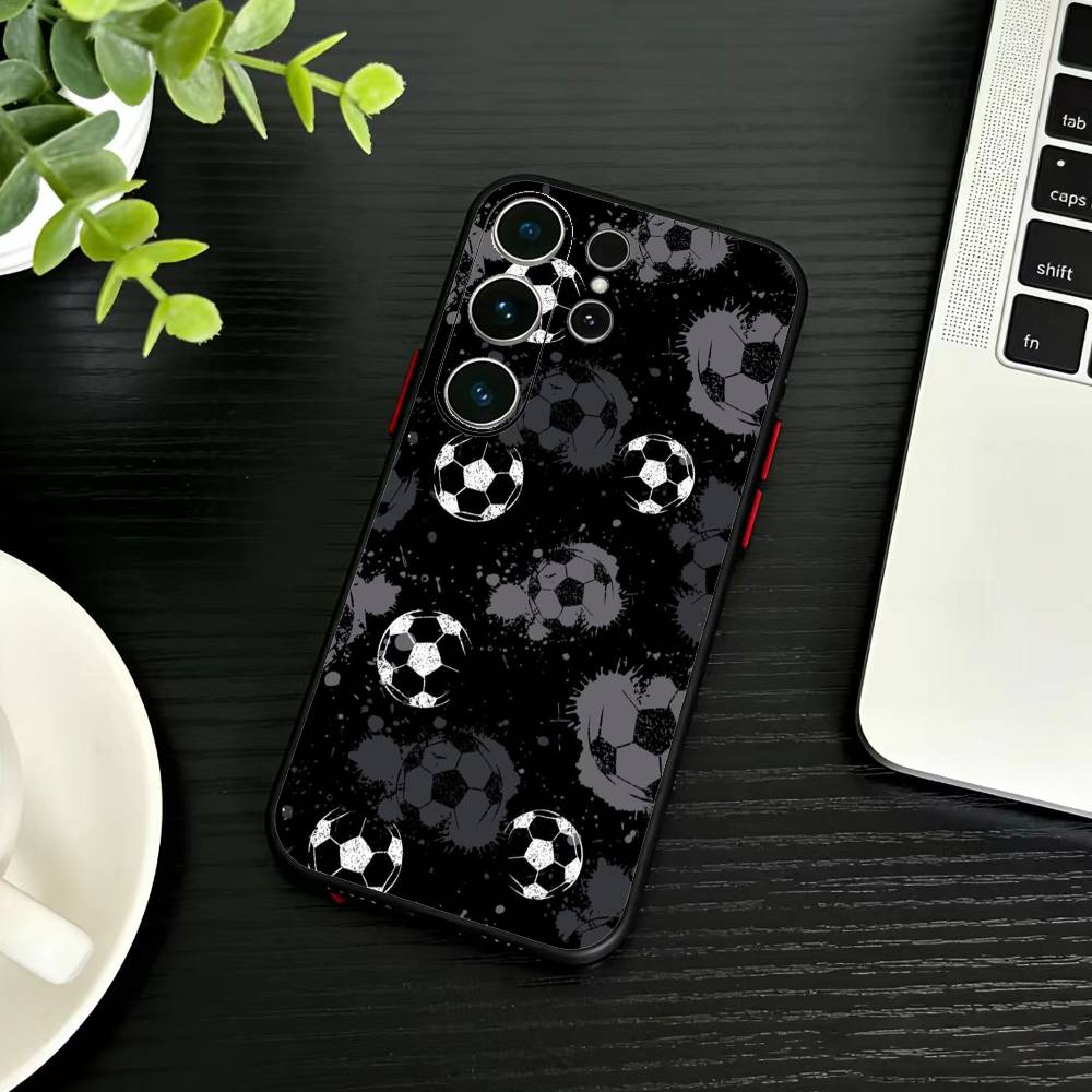 Fire Football Soccer Ball  Phone Case For Samsung S26,S25,S24,S23,S22,S21,S20,Plus,Fe,Lite,Others Black Cover