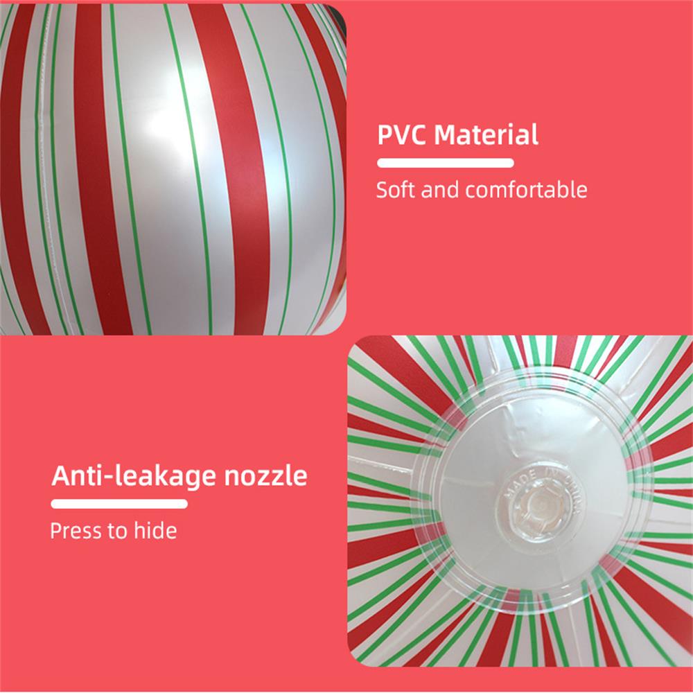 Inflatable Pearl Stripe Christmas Lantern Ball - Outdoor Courtyard Decorative Inflatable Christmas Ball For Holiday Lighting