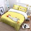 Cartoon white chicken collapsed Bedding Set for Kids Luxury Gift 3pcs Digital Print Comforter Set Soft Comfortable Breathable
