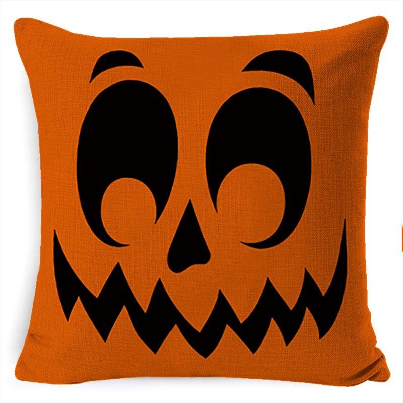 New Halloween Pumpkin Lumbar Pillow Printed Pillow Linen Pillow Cover Cushion Cover Decoration